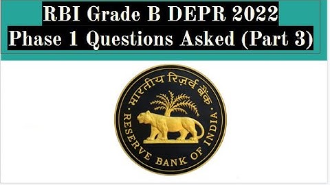 RBI DEPR 2022 Phase 1 Questions Asked Part 3
