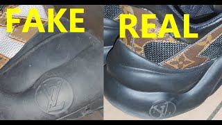 Louis Vuitton Archlight sneakers real vs fake. How to spot counterfeit Loui V footwear