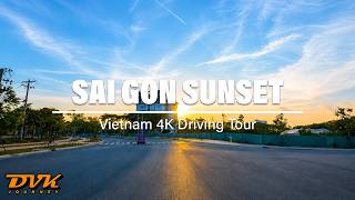 Vietnam Driving Tour 4K | Relaxing Drive in Ho Chi Minh city, Sunset in SaiGon