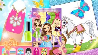 Glitter Princess Coloring Book and Dress up - Girls games screenshot 2