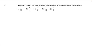 AMC 8 2001 Question 18 - Two dice are thrown. What is the probability that the product of the two nu