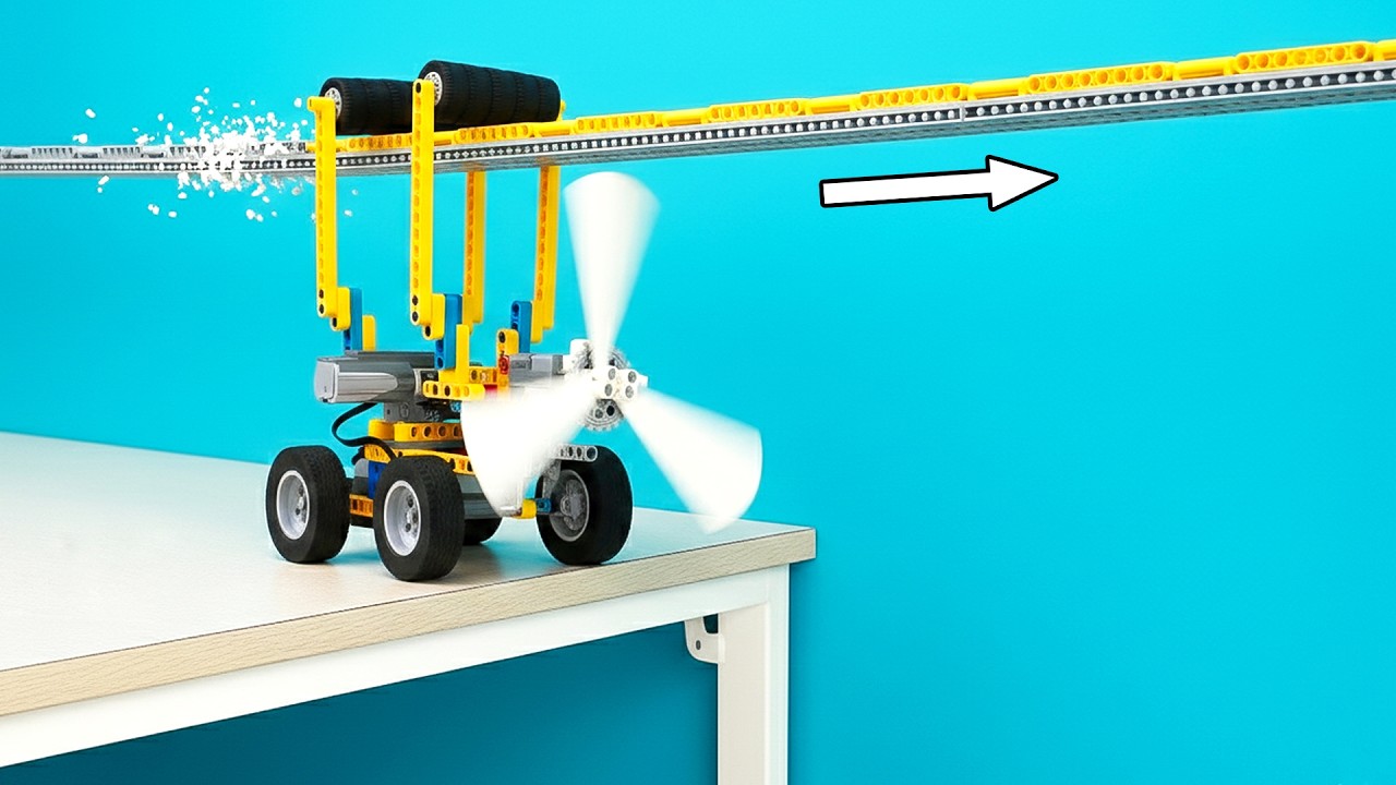 Слишком неустойчиво! Испытание «Машинка LEGO на подвесном мосту»