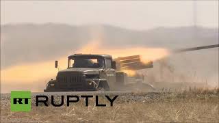 Russian BM-21 firing