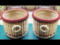 AMAZING REUSED WASTE PLASTIC BOTTLE, Hand-Woven Colored Hemp Rope Making Beautiful Flower Basket