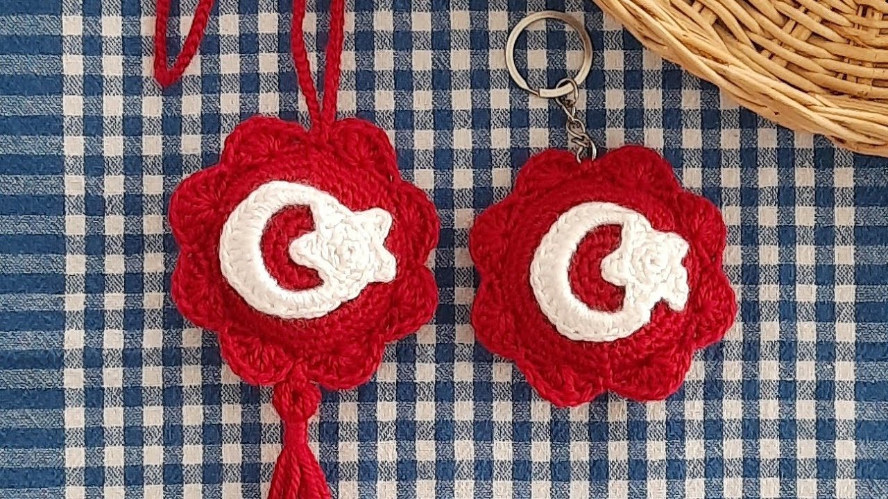 Bayraklı örgü anahtarlık yapımı ,amigurumi anahtarlık,ay yıldız anahtarlık