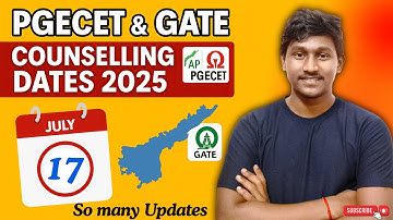 AP PGECET & M.Tech Counselling Dates 2025 Update | GATE/GPAT/AP PGECET | Andhra Pradesh 🔔#appgecet