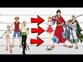 One Piece | Growth of Characters ~ Straw Hat Pirates Age + Size Comparison 👒 #Comparison #Anime