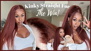Twirl Into The New Year With A 🔥 New Look! Ft Unice Hair Kinky Straight Reddish Brown Wig