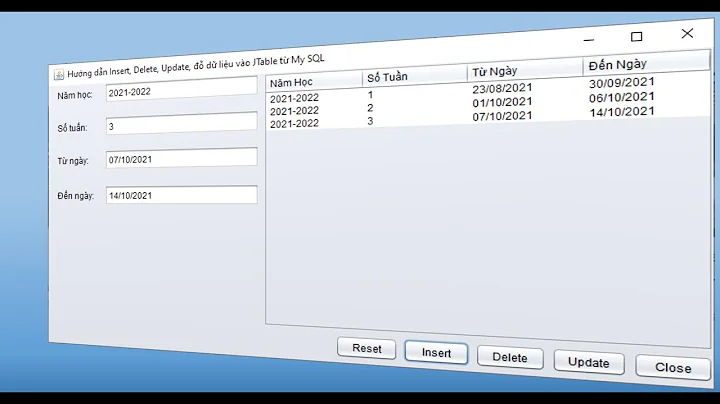 Java NetBeans: Project hướng dẫn Insert, Delete, Update, đỗ dữ liệu vào JTable từ My SQL