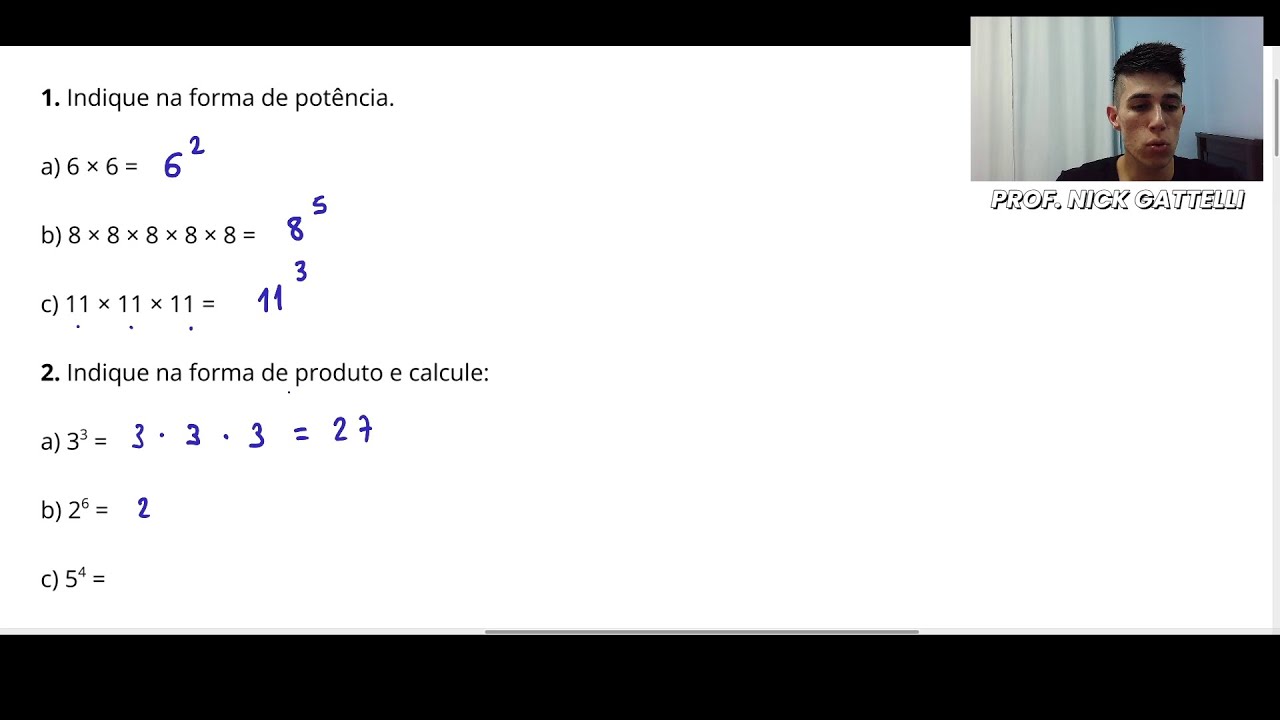 Aula 23 – Exercícios de Potenciação | Matemática Básica