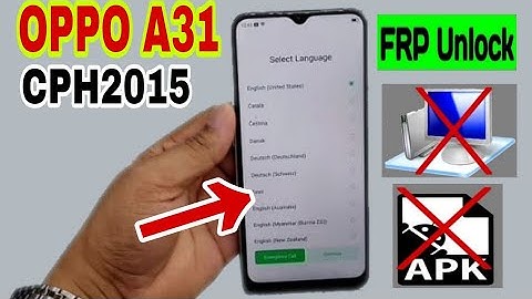 Oppo A31 Frp Bypass | Oppo A31 (CPH2015) Google Account Remove Without PC