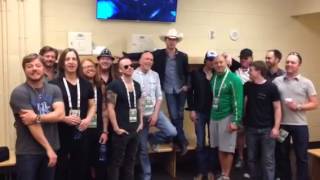 Justin Backstage At The ACM's