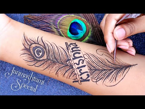 💕Follow me🍁 ᴬᵛᴵ ᴷᵁᴺᴬᴸ💕 ➡️Peacock Feather_Krishna'Flute Tattoo  ✍🏻~AviNvya...❤️ | Feather tattoo design, Krishna tattoo, Tattoos