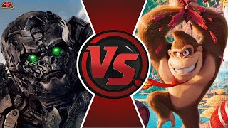 Optimus Primal Vs Donkey Kong Transformers Beast Wars Vs Super Mario Cartoon Fight Club