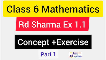 Class 6 Maths Rd Sharma Exercise 1.1 concept + Exercise