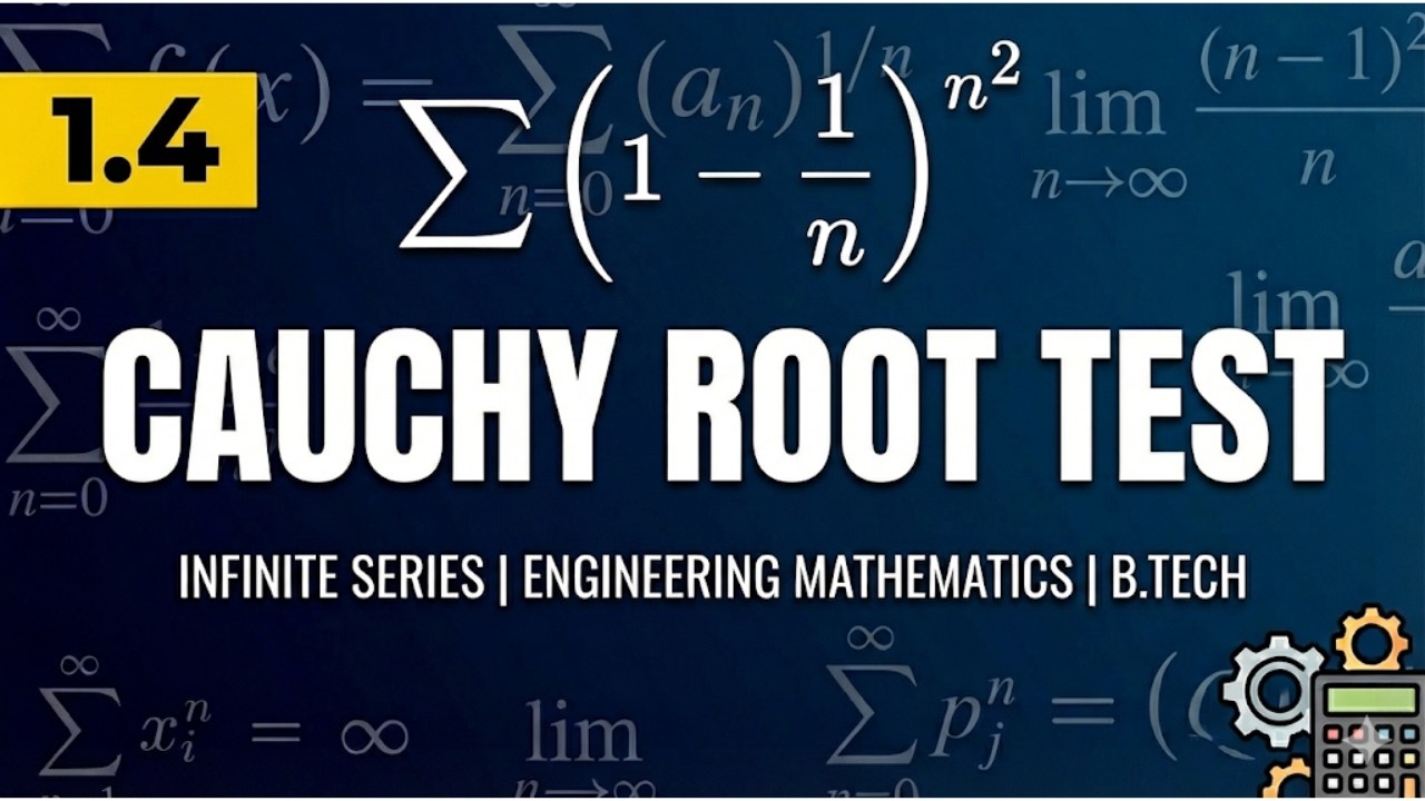 1.4 Sum of (1-1/n)^(n^2) |  Cauchy Root Test | Infinite Series | Engineering Mathematics | B.Tech