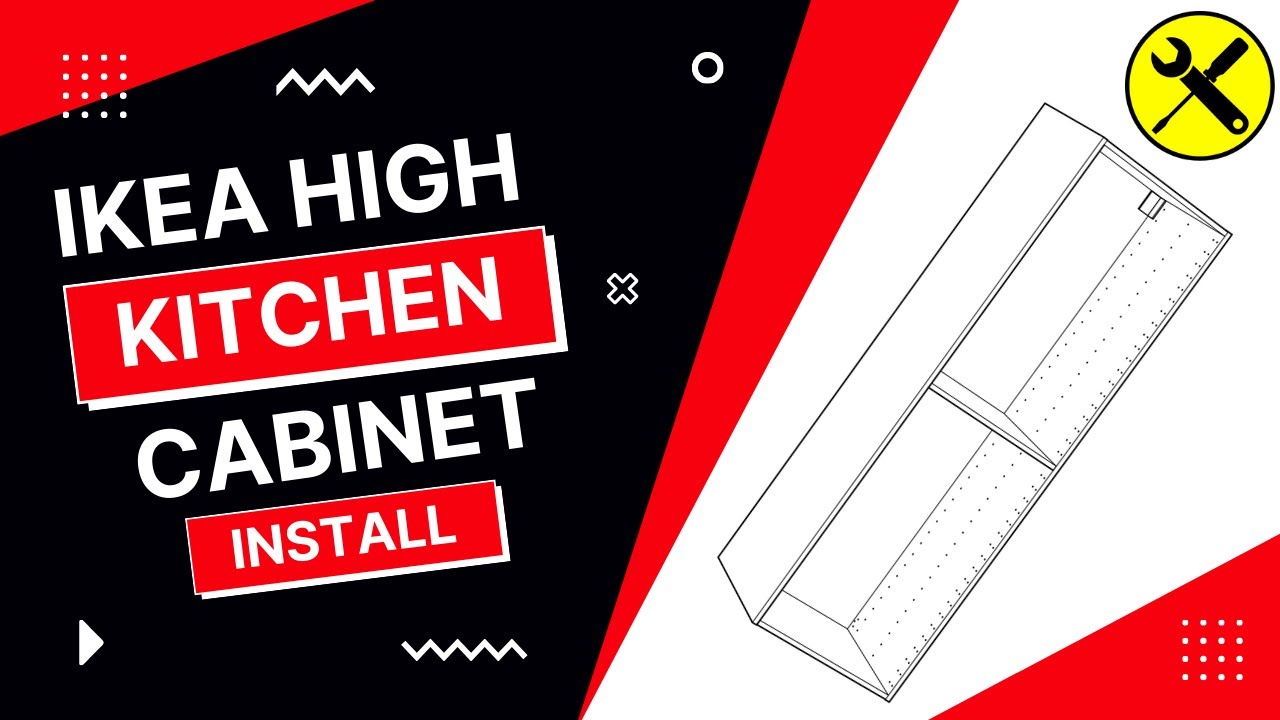 Ikea metod high kitchen cabinet installation - YouTube