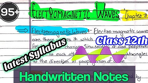 | Electomagnetic waves |Class 12th| Physics chapter 8| HANDWRITTEN NOTES | @Edustudy_point