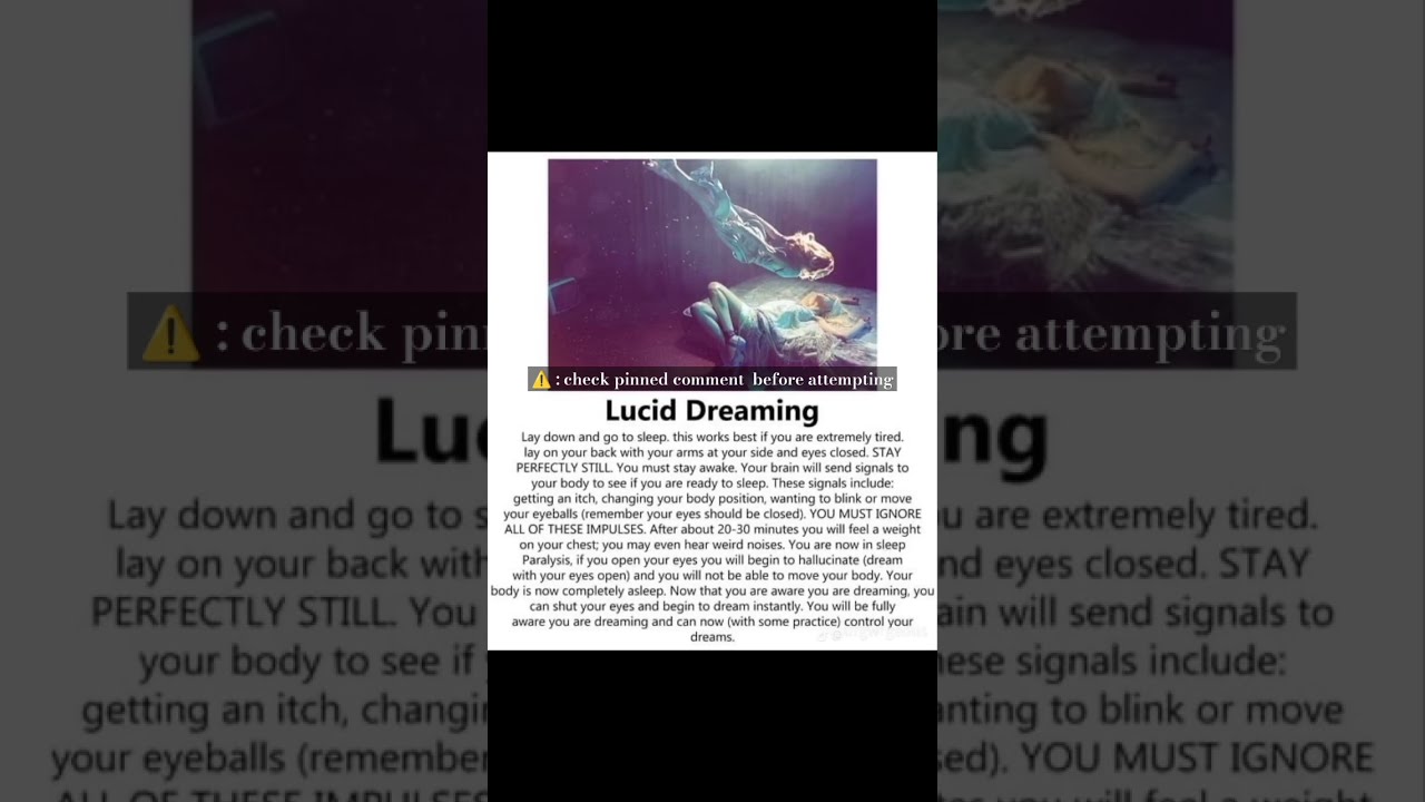 How To Lucid Dream Tutorial Luciddreams Nightmares Sleepparalysis Horror Viral Fyp