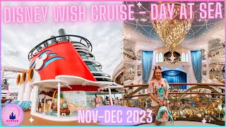 Disney Wish Cruise Line Vlog Day 2  Day At Sea Senses Spa Roy Disney Dining NovDec 2023 Mermaid