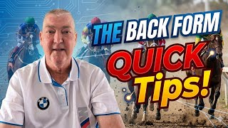 21/6: QUICK TIPS from The Back Form Horse Racing System. ( Main video available with insights )