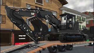 Ls25 Baustelle Neuen Bagger Cat 325 Zur Neuen Baustelle Transportieren Landwirtschaft Sim 25