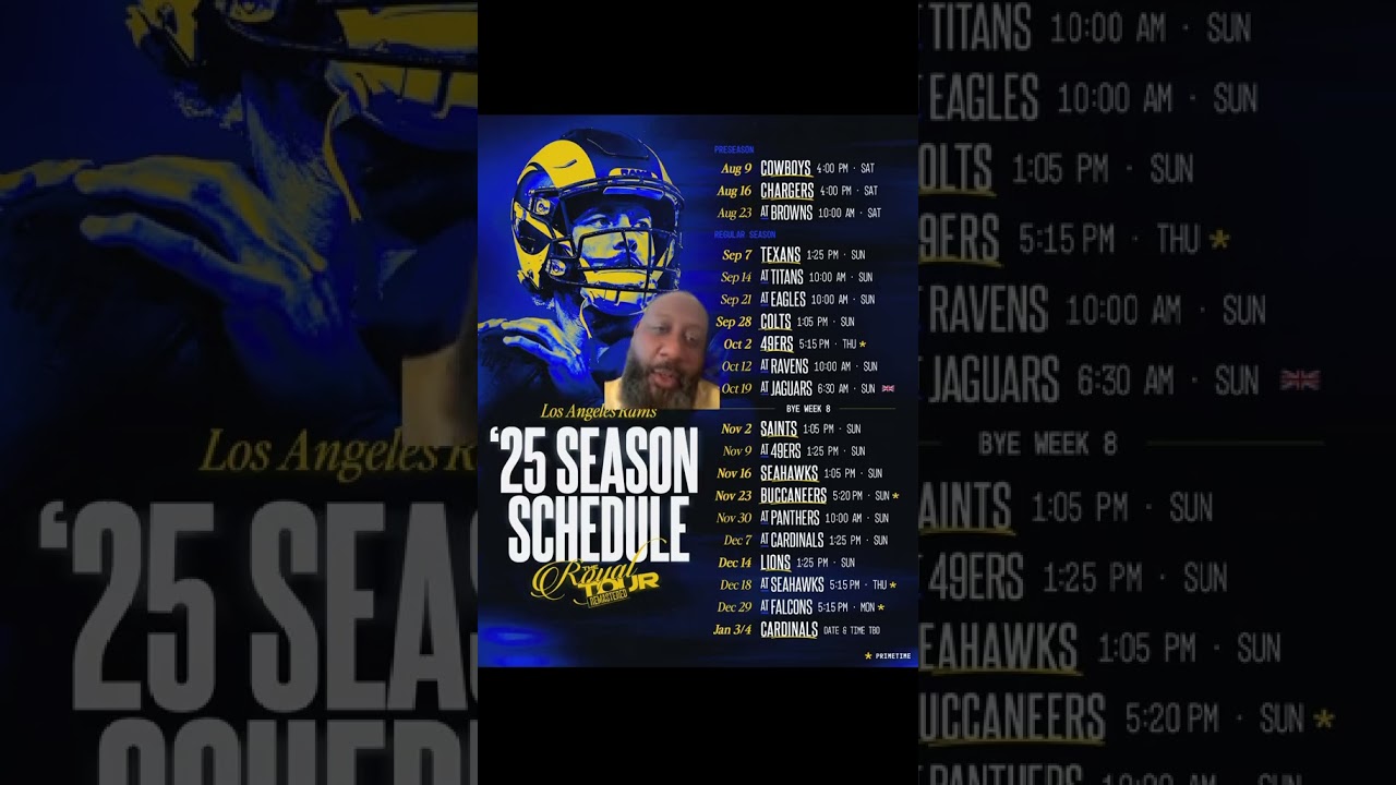 Rams 2025 NFL Schedule. 