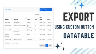 Export Datatable Using Custom Button | jQuery Datatables