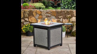 Peaktop by Teamson Home Outdoor & Garden Rattan Gas Fire Pit Table Burner, Patio Furniture Firepit Peaktop by Teamson Home Outdoor & Garden Rattan Gas Fire Pit Table Burner, Patio Furniture Firepit