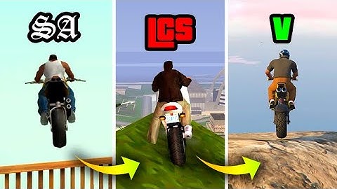 JUMPING FROM THE HIGHEST MOUNTAIN ON BIKE IN GTA GAMES (Evolution)