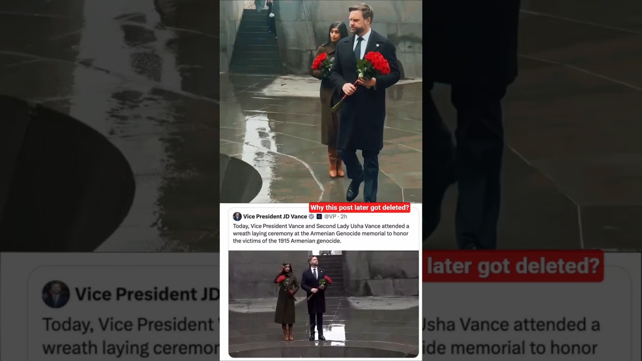 💐Вице-президент Вэнс и его жена только что возложили цветы к Вечному огню в христианской стране А...
