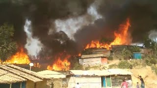 バングラ難民キャンプで火災 ロヒンギャ逃避地、多数死傷