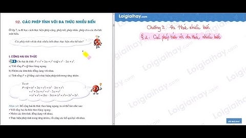 Bài 2 Chương 1. Các phép tính với đa thức nhiều biến - Toán 8 - Cánh diều
