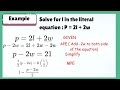 MATH 7 QUARTER 4 WEEK 5 Solving Literal Equations  (Matatag Curriculum)