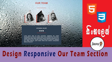 HTML & CSS Web Designing 09 - Responsive Our Team Section - Sinhala