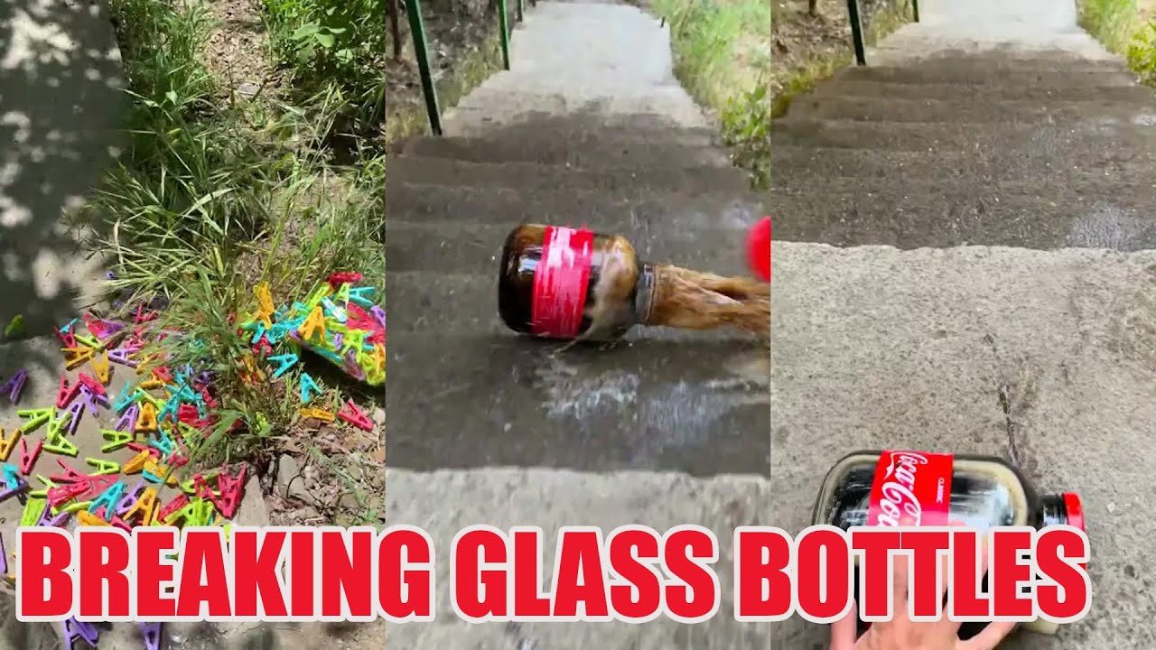 Breaking Glass Bottles and Balloon Drops 🔥 Crushing Crunchy & Soft Things #asmr #satisfying