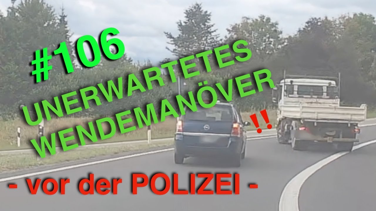 NEDK - Folge 106 - unüberlegter Spurwechsel! Wildes Wendemanöver vor der Polizei. Beinahe Crash!