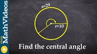 Find the central angle given the arc length and radius