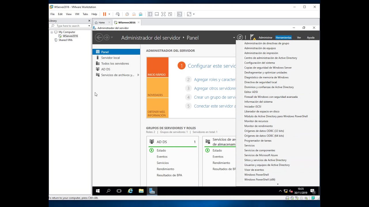 Parte 2 Configuracion de Active Directory en Windows Server 2016 - YouTube