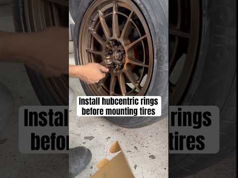 Install hubcentric rings before mounting new tires #newtires #nissan #enkei