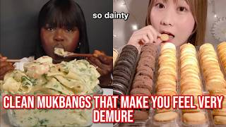 CLEAN mukbangs that feel very demure (NOT MESSY)