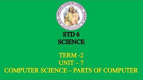 SCIENCE STD 6 COMPUTER SCIENCE | TERM - 2 | UNIT - 7 | PARTS OF COMPUTER