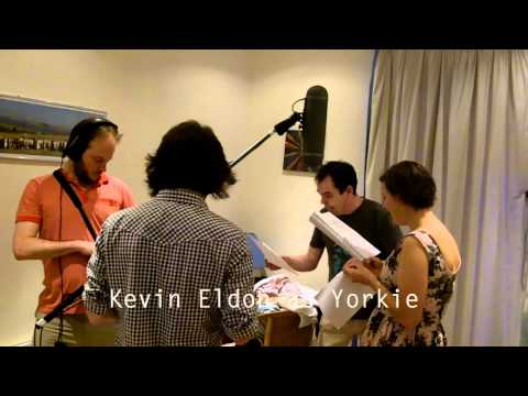 Recording with Kevin Eldon, Josie Long and Isabel Fay