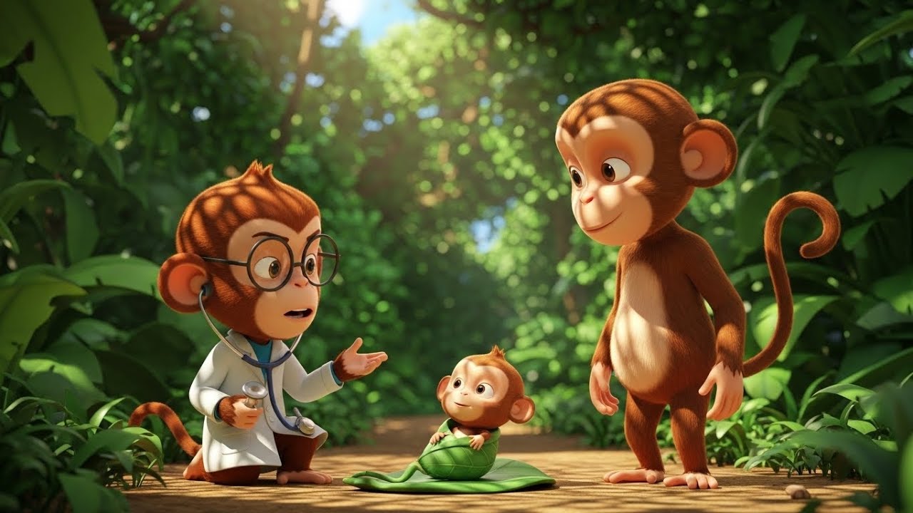 Five Little Monkeys Jumping on the Trampoline Song for Kids | Monkey Song, Popular Nursery Rhyme