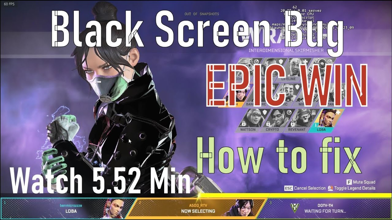 How Fix Apex Legends Season 5 Black Screen Bug Glitch Youtube