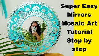 Super Easy Mirrors Mosaic Art Tutorial Step by step  How to Make Mirrors Mosaic Art | DIY Mirror art