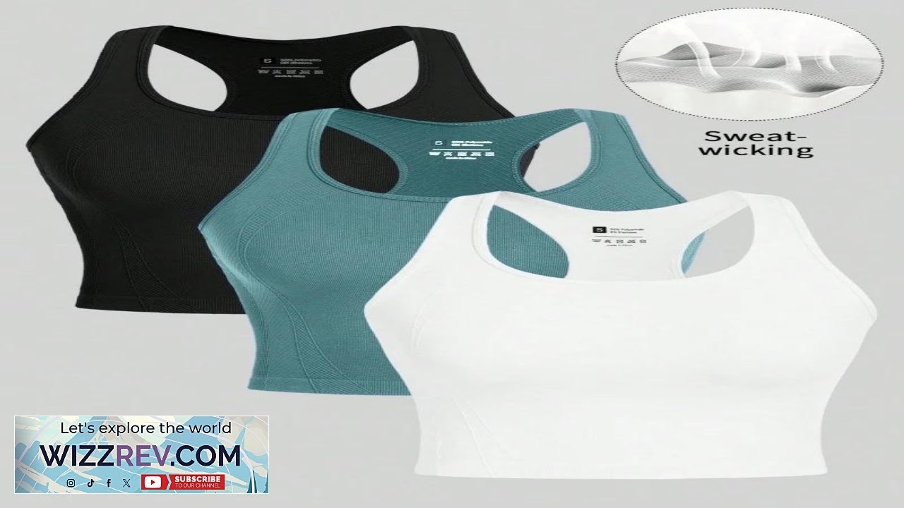 Женский спортивный жилет для йоги из 3 предметов, укороченный топ с борцовкой, бесшовный уличный ...