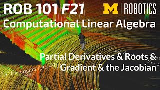 ROB 101 Fall 2021: Partial Derivatives & Roots & Gradient & the Jacobian
