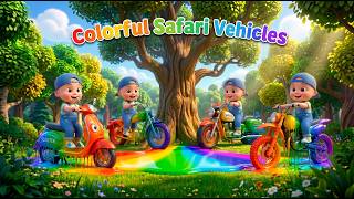 Baby Rides Motorcycle Through Rainbow Paint! 🏍️🌈 Learn Colors for Kids