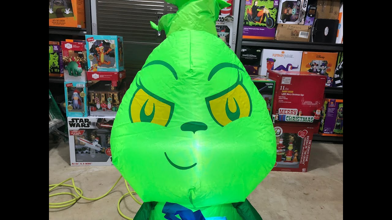 Review Gemmy The Grinch Airblown 4 foot Christmas inflatable YouTube